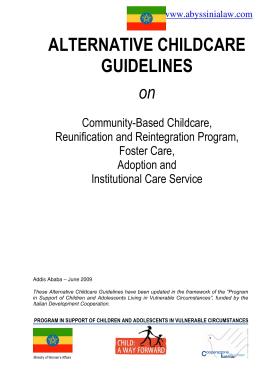 ALTERNATIVE CHILDCARE GUIDELINES