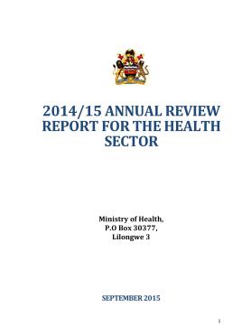 Annual Review Report for Health Sector 2014 - 2015