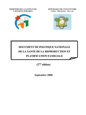 CID_national Policy Document Reproductive Health and Family Planning_2008