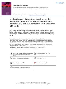 Community-Based Wildlife Management In Tanzania- The Policy Environment