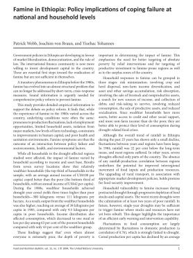 Famine policy and national implications