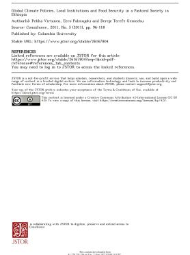 Global Climate Policies, Local Institutions and Food Security in a Pastoral Society in Ethiopia