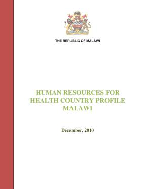 Human Resources For Health Country Profile Malawi