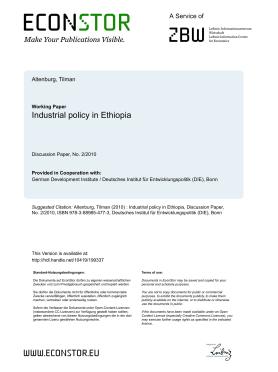 Industrial pollicy in Ethiopia