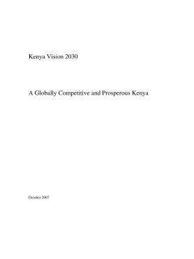 Kenya Vision 2030 Kenya Vision 2030