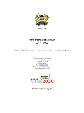 Kenya_ Third Medium Term Plan_2018-2022 Kenya_ Third Medium Term Plan_2018-2022