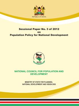 Kenya Population Policy for National Development 2012 Kenya Population Policy for National Development 2012