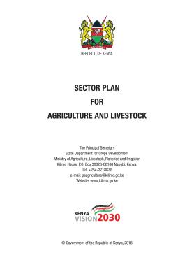 Kenya sector Plan for Agriculture 2018-2022