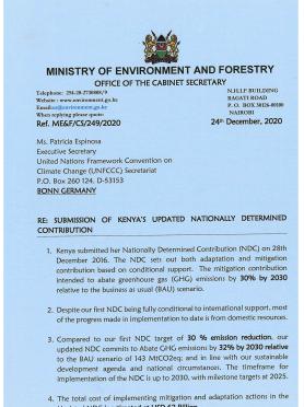 Kenya UNFCCC First  NDC updated version - 2020