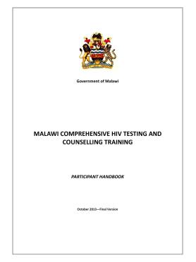 Malawi Comprehensive HIV Testing and Counselling Training 2013