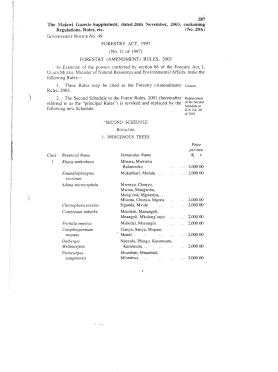 Malawi Forest rules 2003