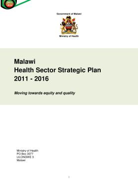 Malawi Health Sector Strategic Plan 2011 - 2016