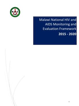 Malawi National HIV & AIDS Monitoring and Evaluation Framework 2015-2020