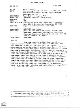 education policies in Ethiopia