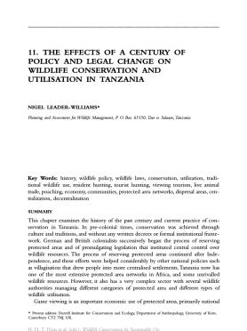 Effects of a century of policy and legal change on wildlife conservation and utilisation in Tanzania