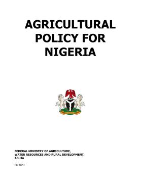 Agricultural policy for nigeria- nig149296
