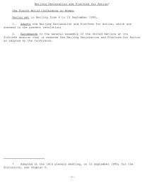 Beijing Declaration and Platform for Action