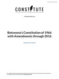 Botswana - Constitution of 1966 with Amendments - 2016