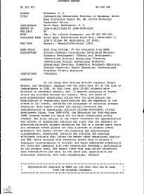 Implementing Educational Policies in Tanzania. World Bank Discussion Papers