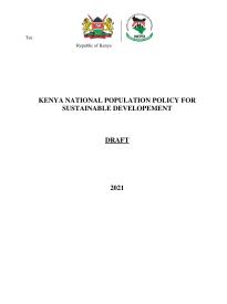 Kenya Draft Population Policy 2021