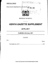 Kenya Health Act No.21 of 2017