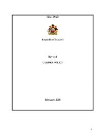 Malawi National Gender Policy 2008