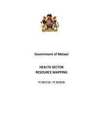 Malawi health Sector resource mapping round 5 2017 - 2020