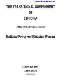 National policy on Ethiopian women