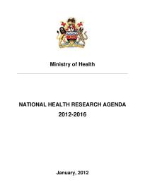 National health reasearch agenda 2012 - 2016